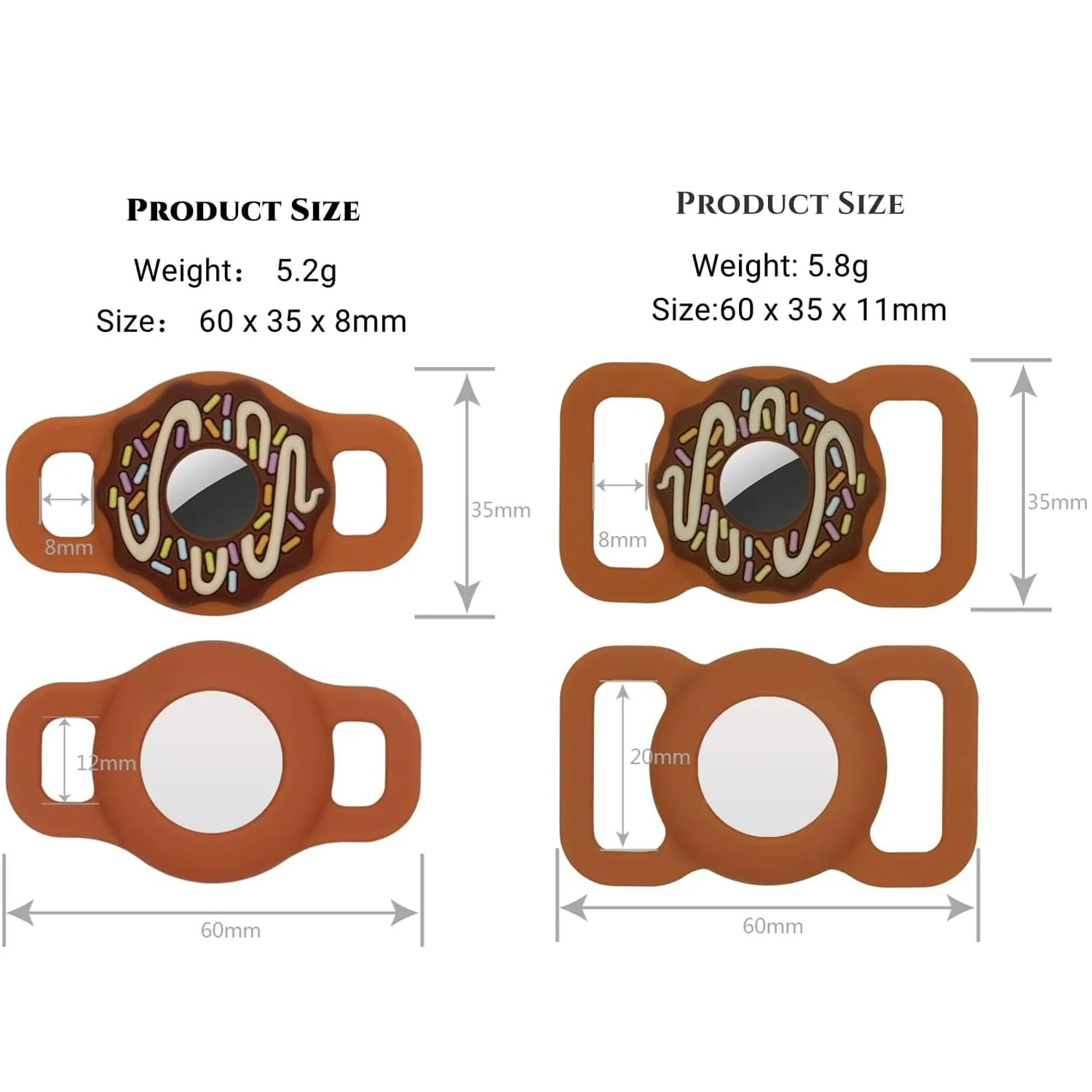 For AirTag Cat Collar Holder , Silicone Protective Case for Puppy Collar, AirTags Dog Collar with Screen Protectors