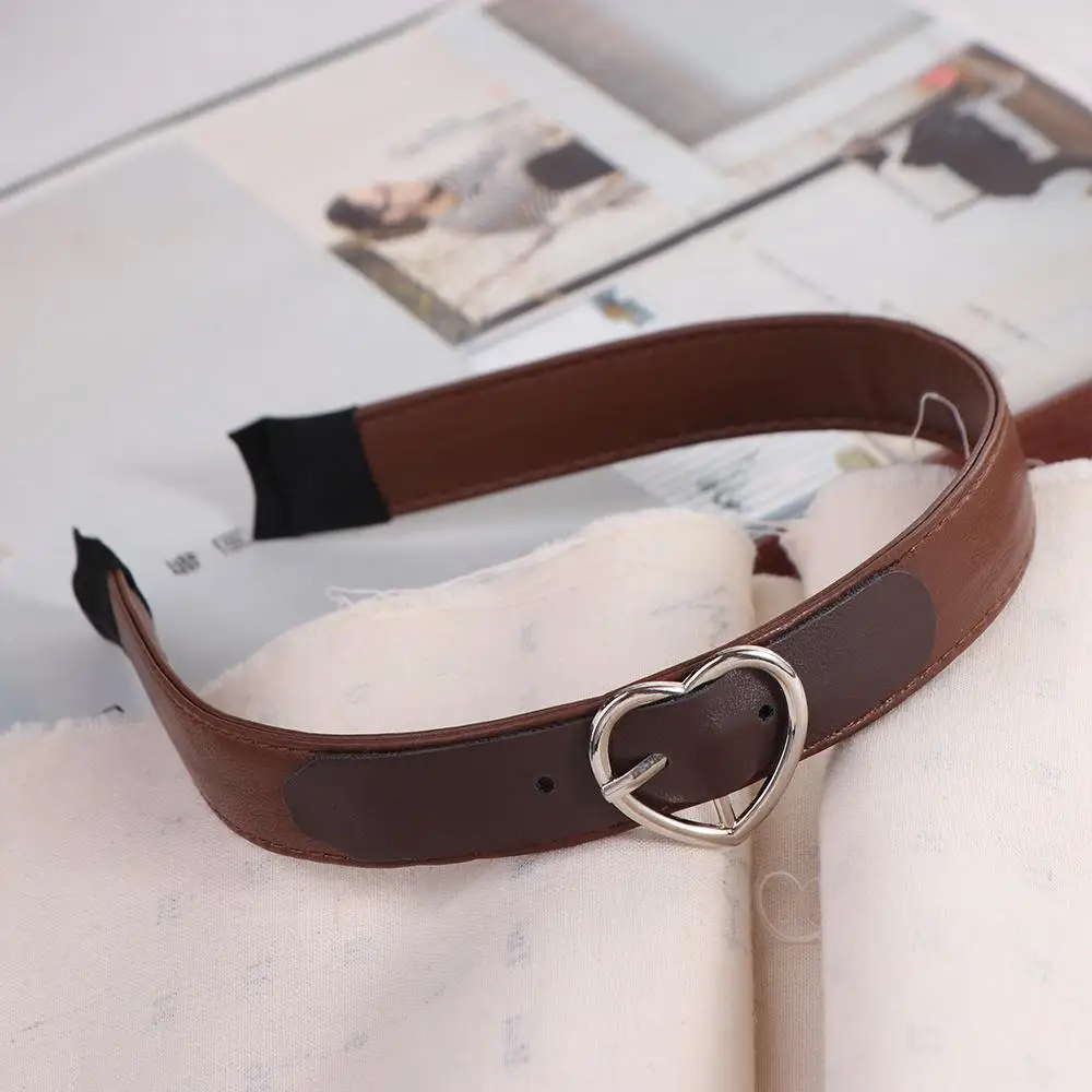 

Punk Wide Side Love Heart Hairband Hairband Korean Style Leather Headband Hair Accessories Headwear Women Hair Hoop Ladies