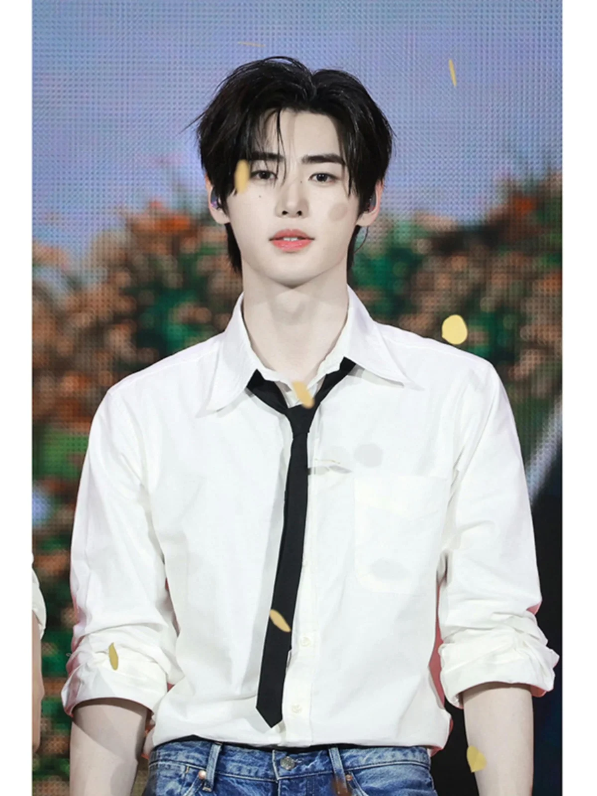 

White Long Sve Men's irt Formal Suit Inner Wear orm Sle Trendy Briti Preppy Outerwear Loose Fit Summer Youth Fas...