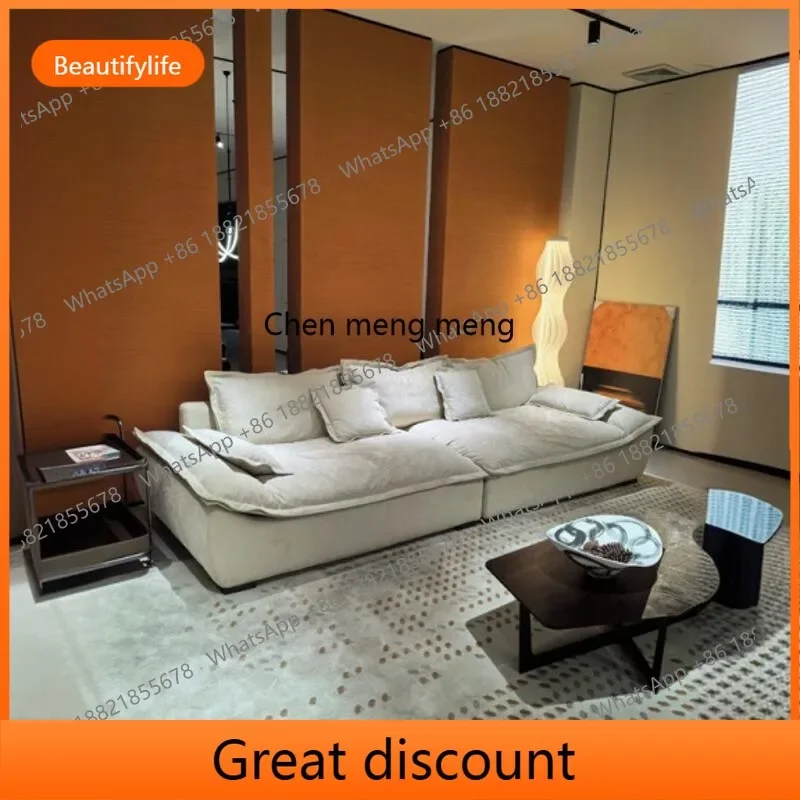 

6239 Modern fabric sailing sofa cream style art Italian minimalist living room straight row light luxury