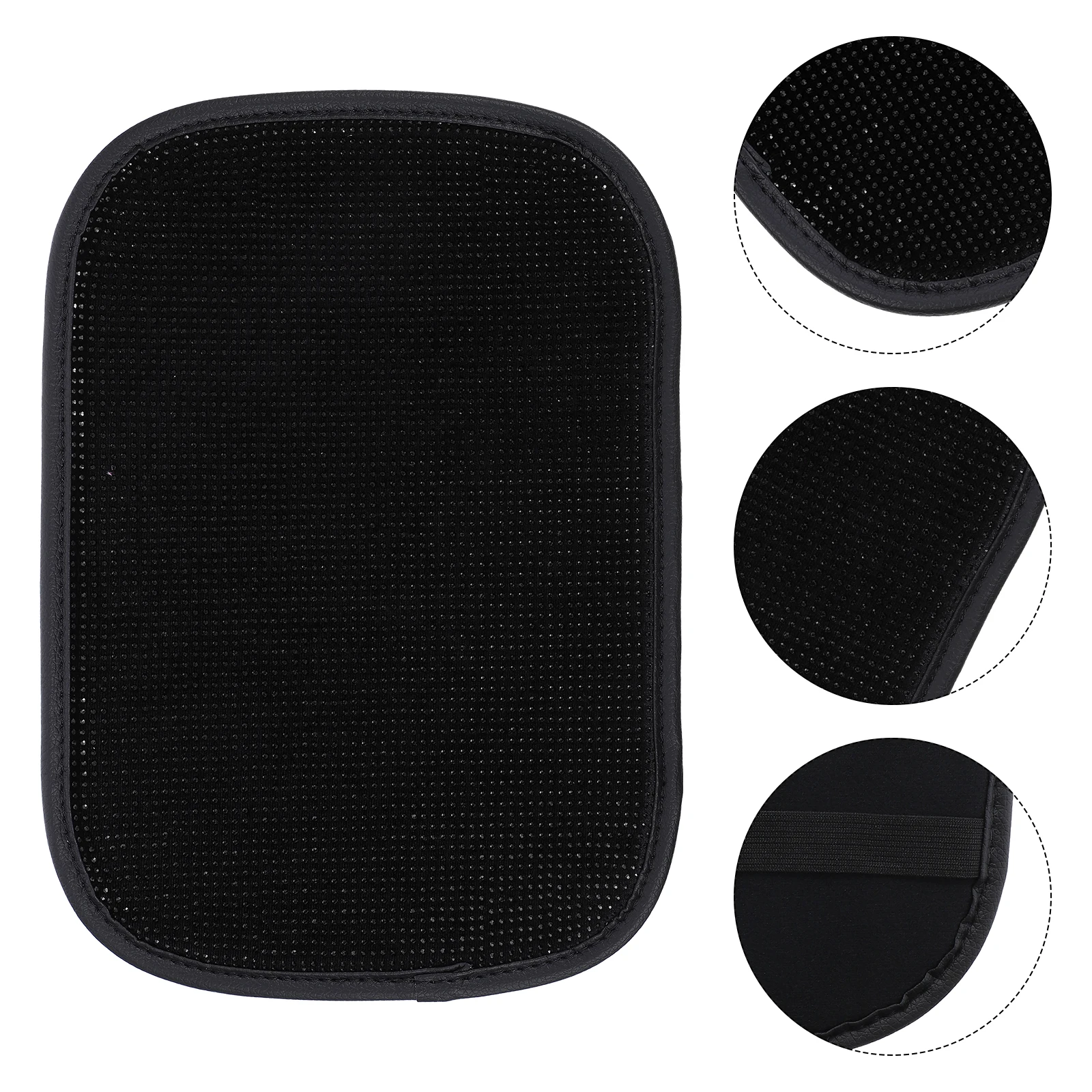 

Elastic Car Armrest Cushion Rhinestone Decor Cool Breathable Protector Console Box Pad Easy Install Durable Car Center Console