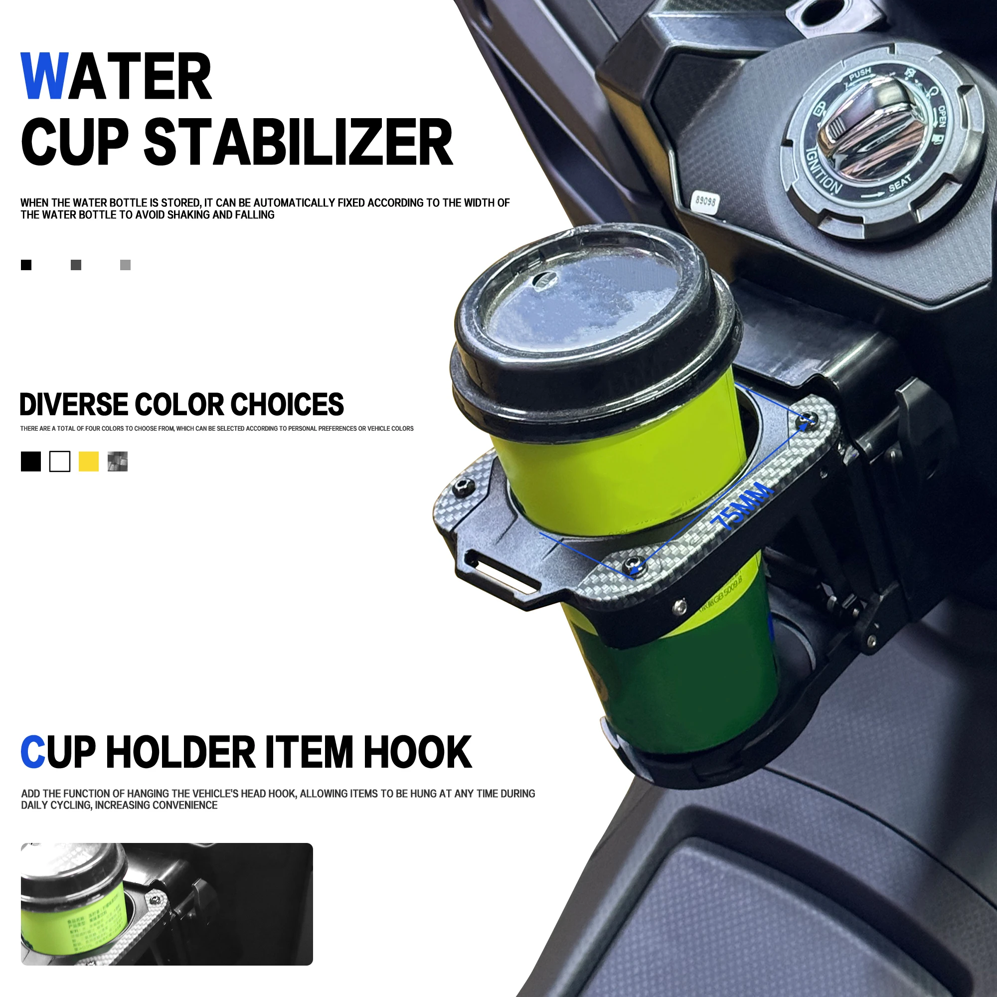 دراجة نارية Cruisym 250 سبائك الألومنيوم حامل الكأس ل SYM Cruisym 250 زجاجة مياه المشروبات حامل الكأس الخاص مع قاعدة