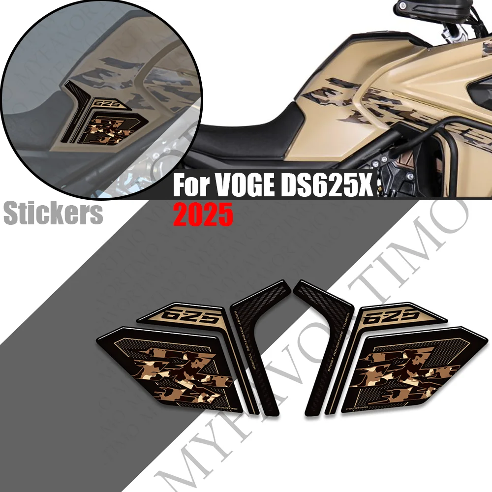 

For VOGE DS625X Adventure Tank Pad TankPad Cap Grips Gas Fuel Kit Knee Stickers Decals Protection Fairing Fender Handguard 2025