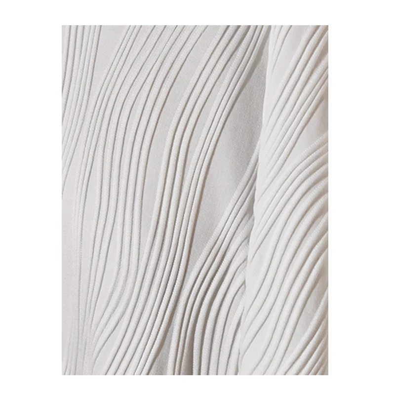 Wave White Striped Textured Jacquard Fabric Elastic Creative Clothing Spandex Polyester Material Cloth Per Meters for Sewing Diy