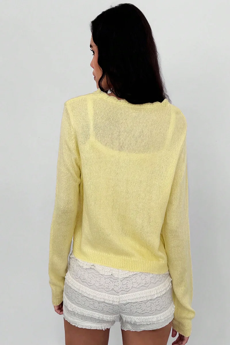 2025 Women's, New Style, Long-Sleeve Single-Breasted Knitted Cardigan, Female Tops