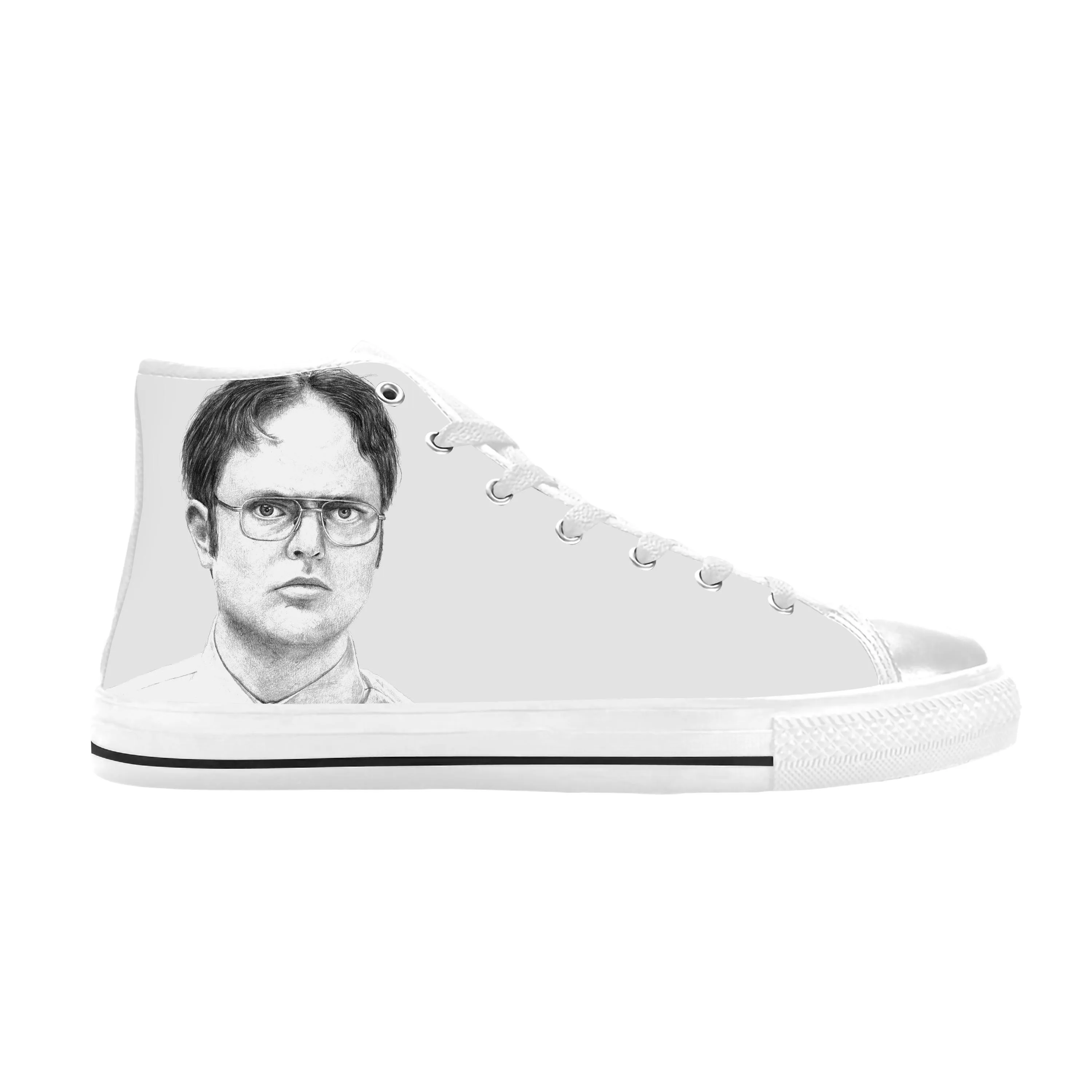 The Office TV Show Michael Scott Dwight Schrute Casual Cloth Shoes High Top Comfortable Breathable 3D Print Men Women Sneakers