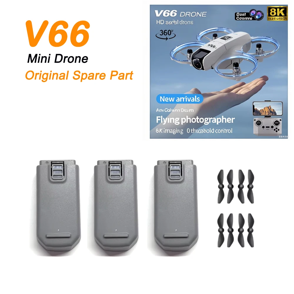 

V66 Mini Quadcopter Toy Drone Original Spare Part V66 Battery 3.7V 1800mAh Li-ion Battery / Propeller Blade Accessory