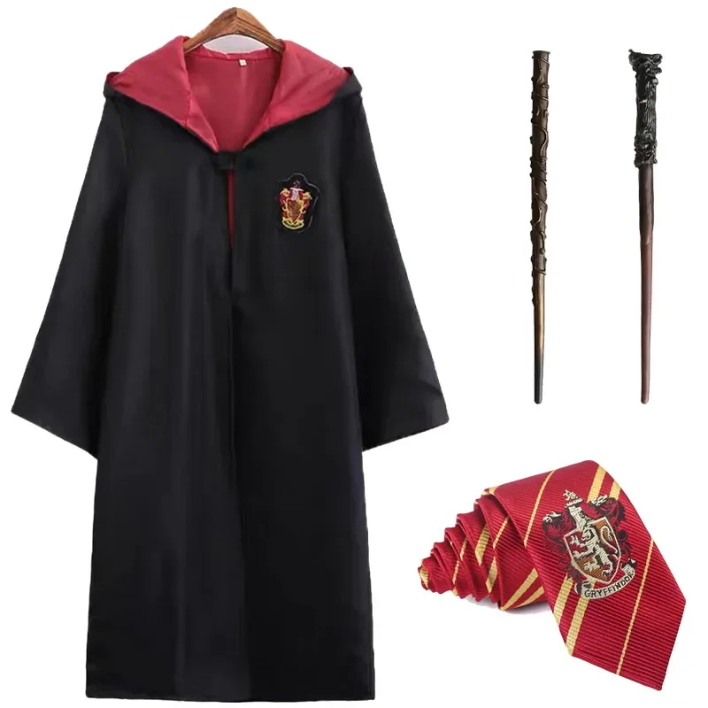 

Cloak Kids Cosplay Costume Hermione Gryffindor Costume Magic Robe Tie Wand Halloween Costume for Adult