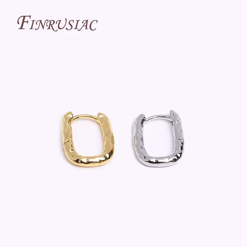 Minimalist Classic O Shaped Hoop Earrings For Women 18K Real Gold Plated Jewelry Accessories Geometrical Brass Earrings