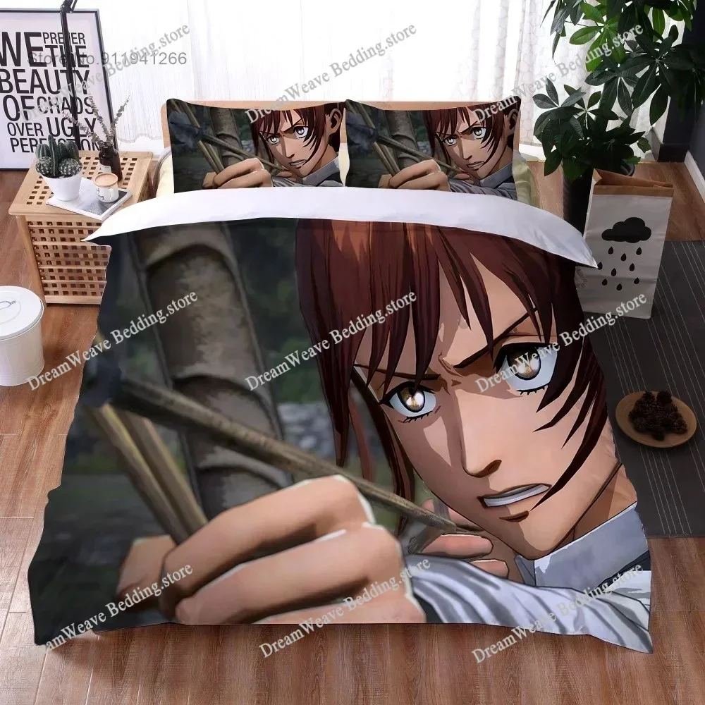 2025 3D Print Anime Attack on Titan Boys Duvet Cover Pillowcase Wings of Liberty Children Bedding Set Single Full SizeFQH
