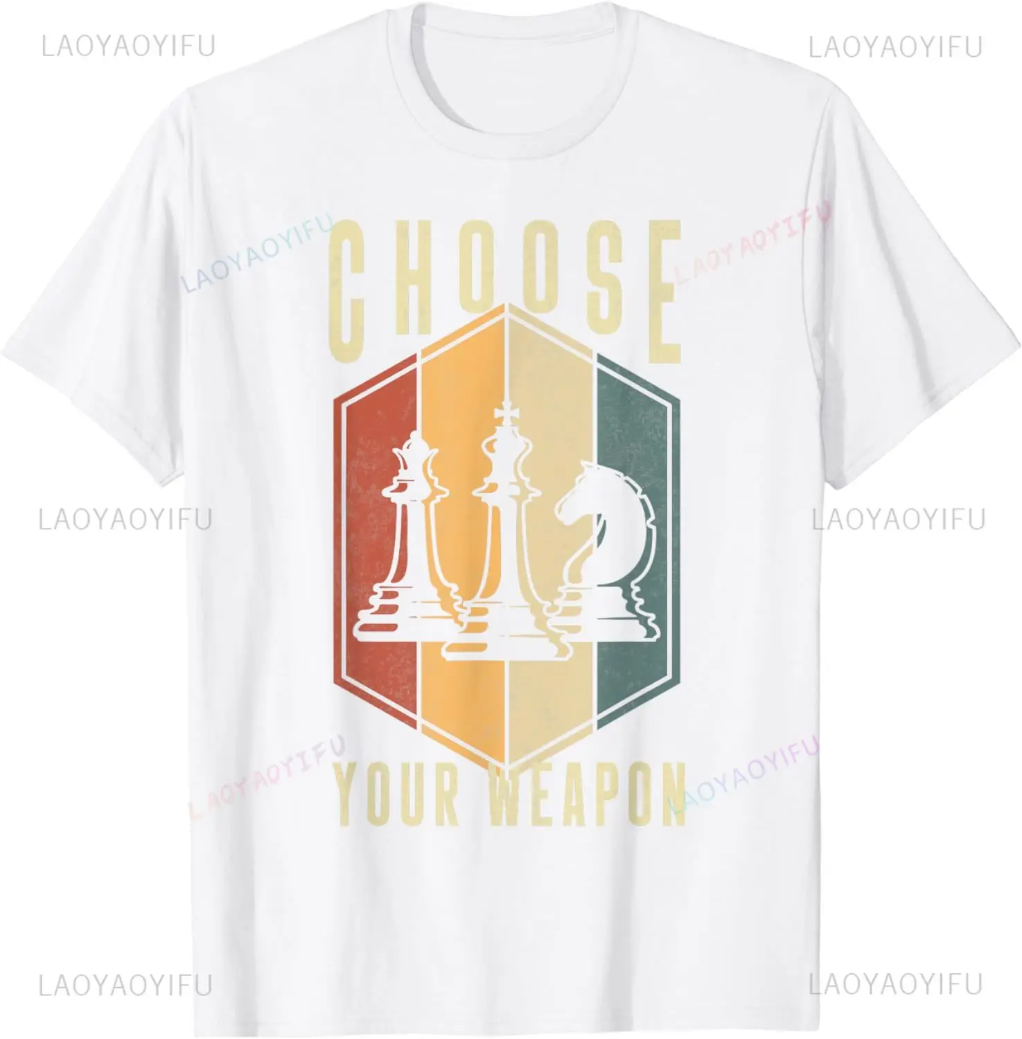 Choose your weapon Gag Chess Gift Chess Player T-shirt Fashion Casual Loose top Unisex streetwear