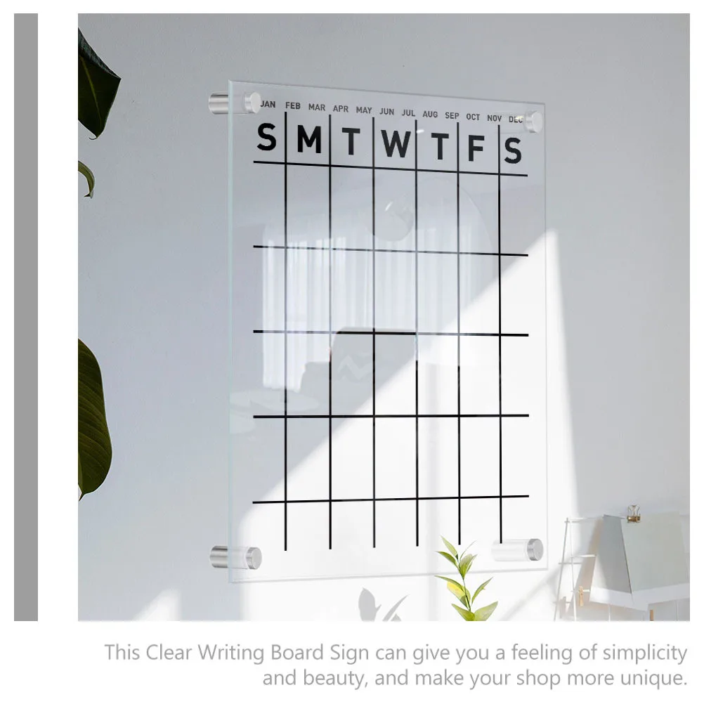 กระดานข้อความอะคริลิคแบบแขวน 1 ชุด ใช้ซ้ำได้ ลบได้ สำหรับสำนักงาน บ้าน ผนัง ประตู วางแผนรายสัปดาห์ กระดานใสขนาดกะทัดรัด