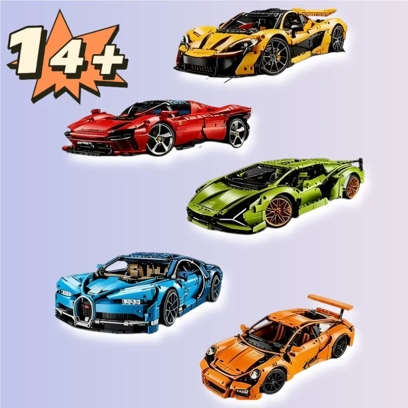 Blocs de construction de modèle de supercar technique, jouets en briques 1:8 pour adultes, cadeaux de noël et d'anniversaire, adaptés à 42172 42143 42115 42056 42083