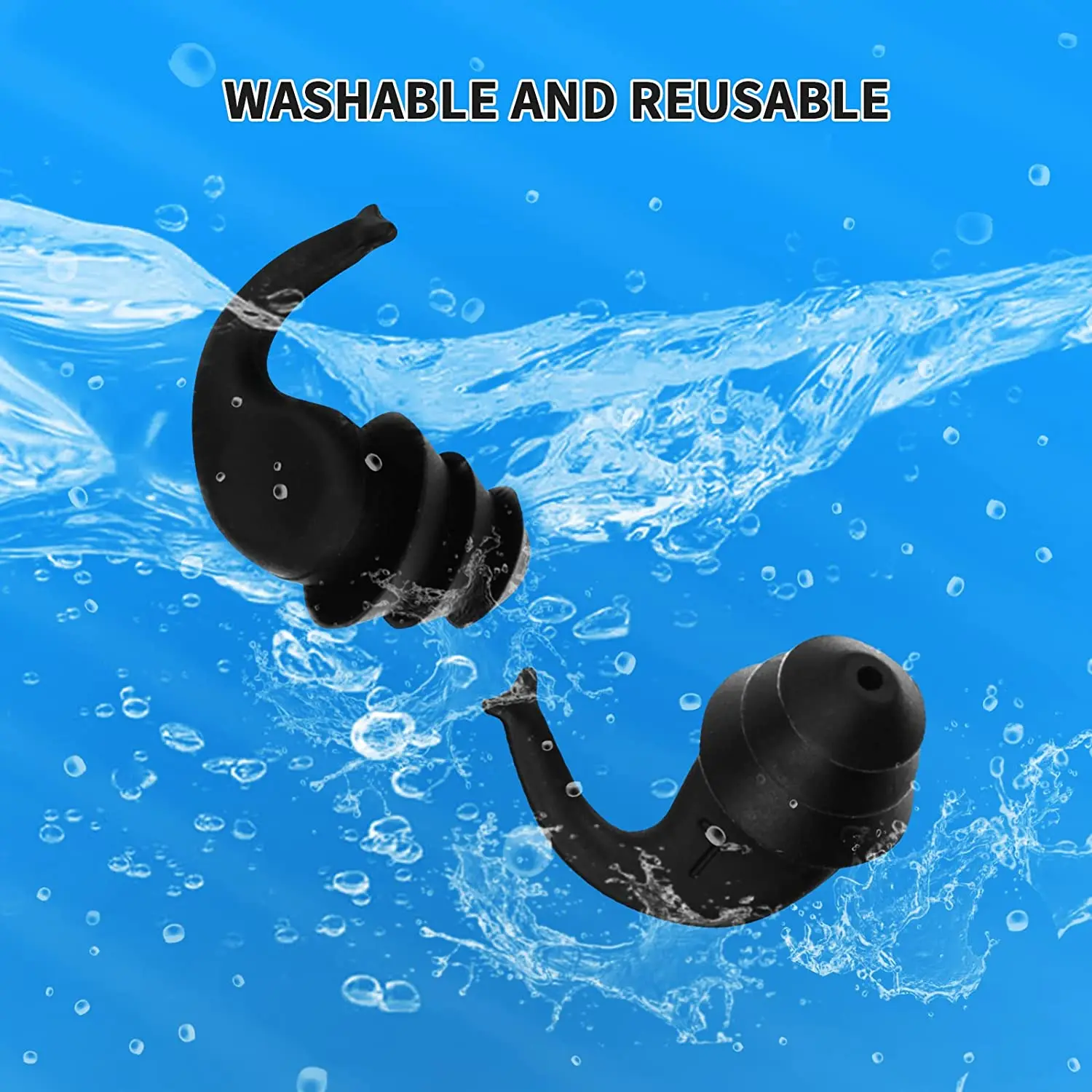 EarPlugs for Sleeping Noise Cancelling 2 PCS Reusable Silicone Earplugs Waterproof Noise Reduction for Sleeping, Swimming