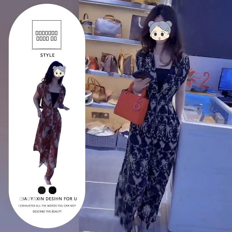 

Red Floral Print One-Piece Pantsuit Women's Ele Sle Clete Set OOTD Anti-Aging Summer 2025 New Arrival Polyester Fiber