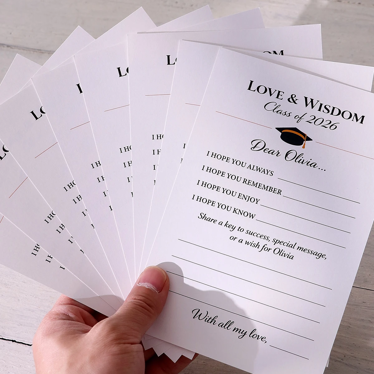 

10Pcs/50Pcs Love & Wisdom Game Cards Graduation Season Creative Gift Tabletop Game for Students Grad Celebration Supplies