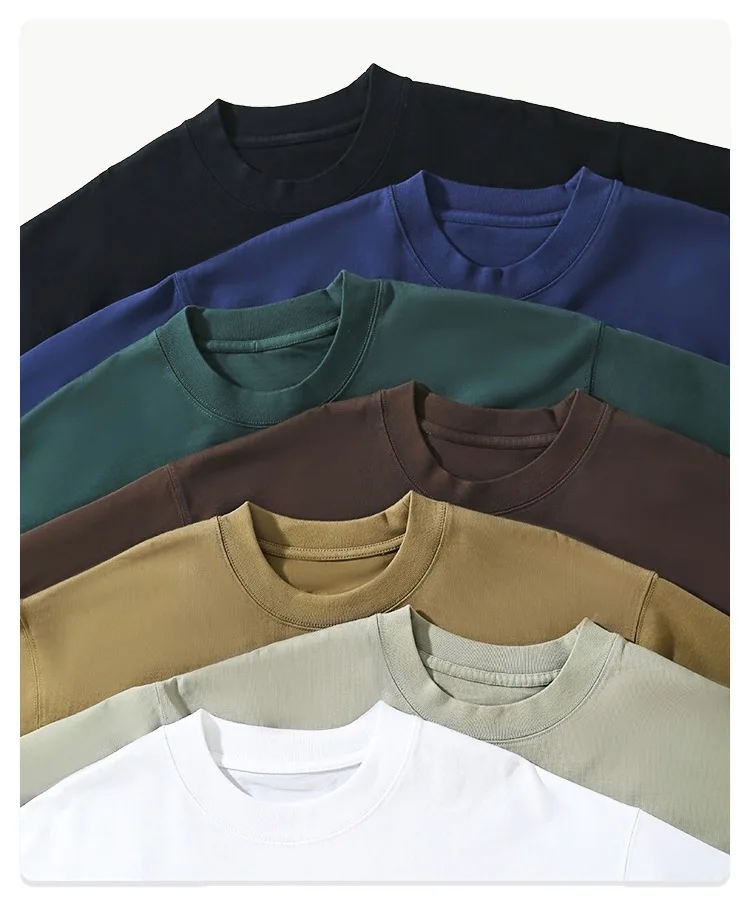 450g Gsm Pure Cotton Short-sleeved T-shirt Men's Loose American Fashionable Brand Casual High Street Half-sleeved T-shirt