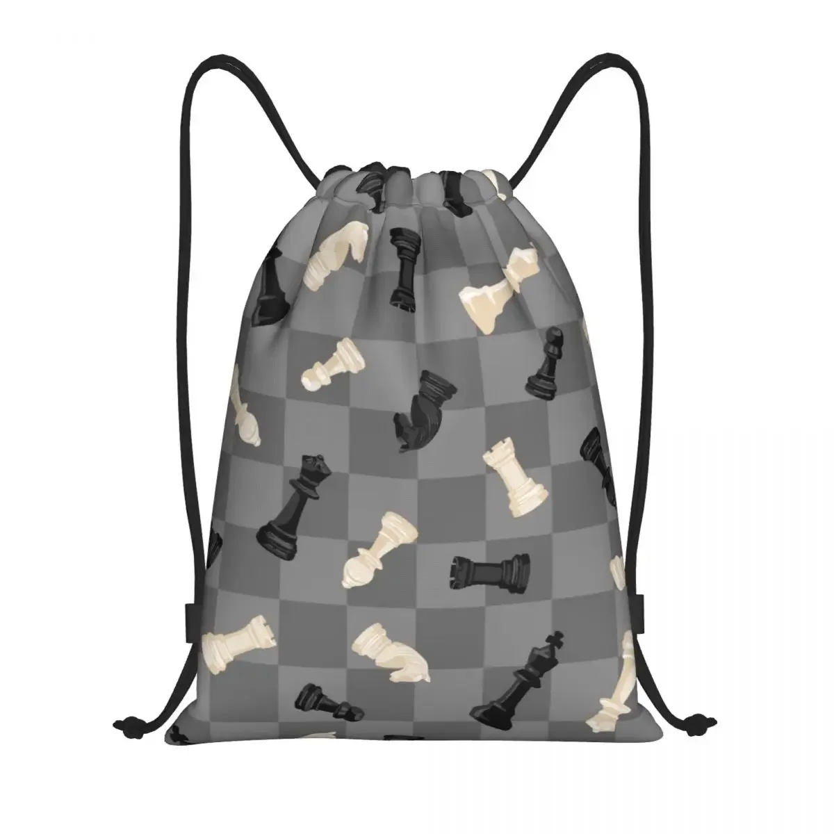 Benutzer definierte Schachfiguren Kordel zug Tasche Frauen Männer leichte Schach liebhaber Check mate Sport Gym Aufbewahrung rucksack