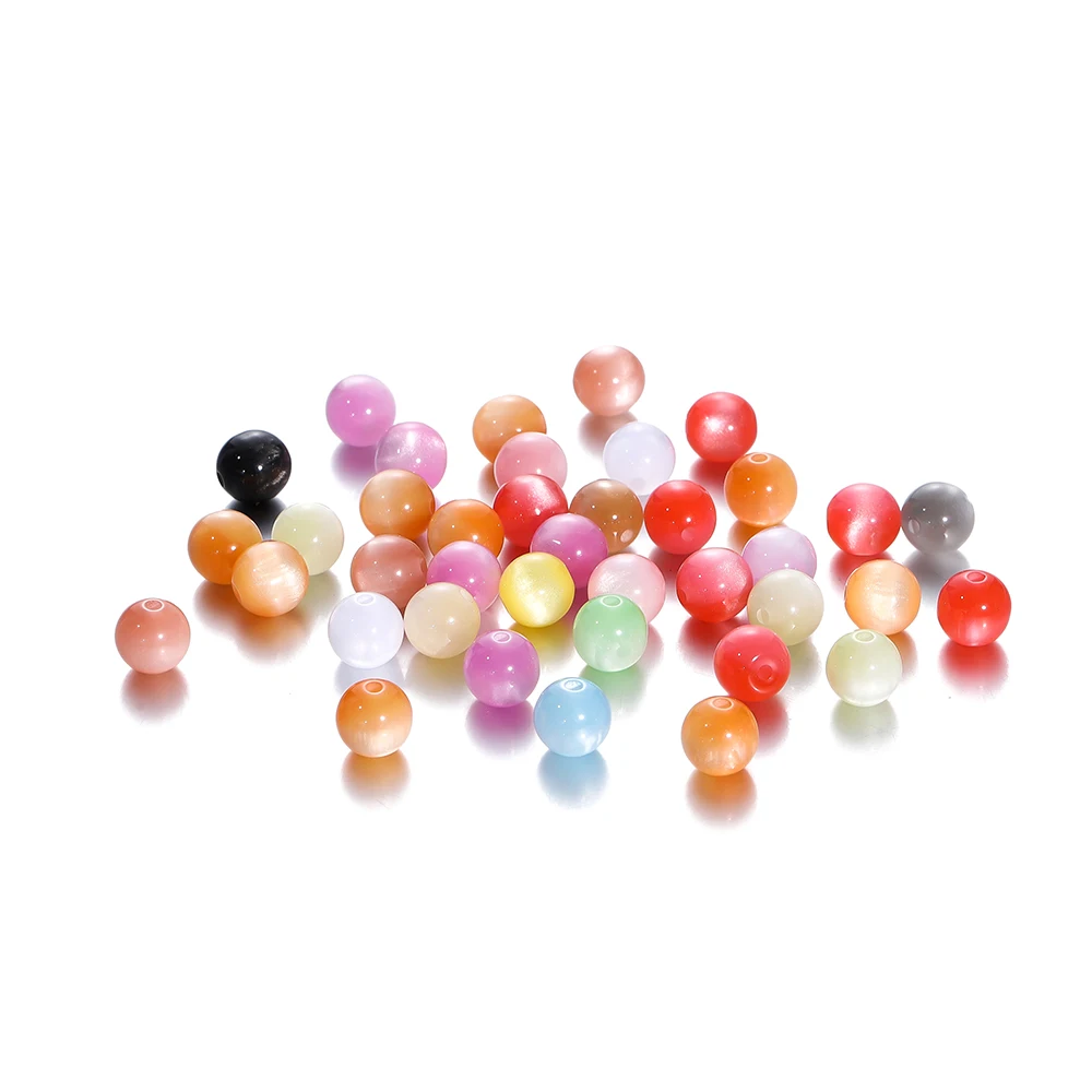 10/20Pcs 8/10/12mm Colourful Round Resin Beads Loose Spacer Beads for Jewelry Making DIY Handmade Bracelets Necklace Accessories