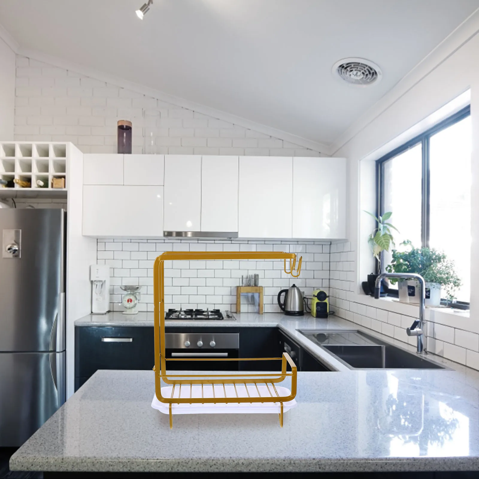 

1 set 1 Set Kitchen Drain Sponge Shelf Dishcloth Organizer Hollow Bottom Drainage Storage Rack For Sink Counter Lightweight