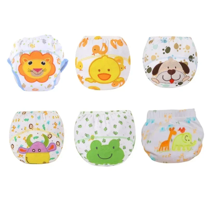 6pc Baby Training Pants New Children Study Diaper Underwear Infant Learning Panties Newborn Cartoon Diapers