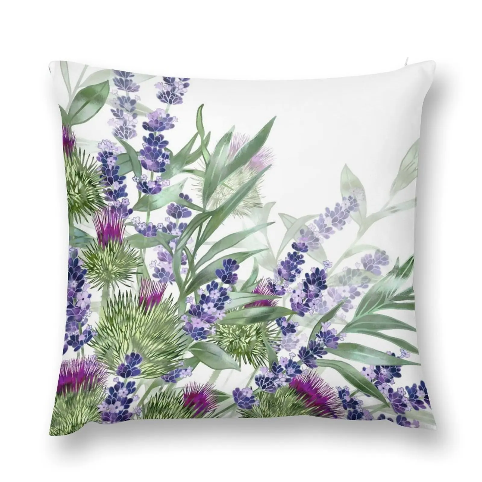 Thistles & Lavender Throw Pillow sleeping pillows Pillowcases For Pillows pillow