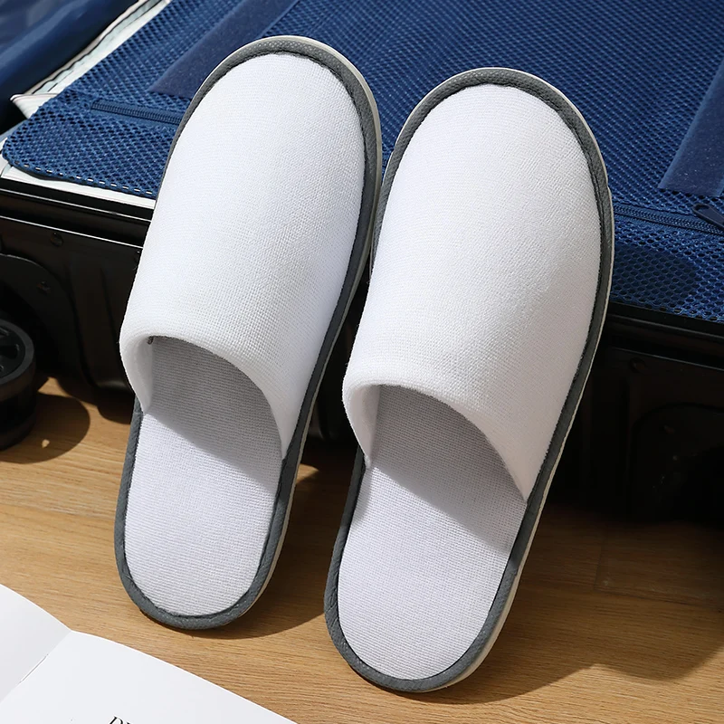 1Pair Portable Travel Foldable Disposable Slippers Men Women Solid Color Flat Sole Home Slippers Man Hotel Beach Slides Shoes