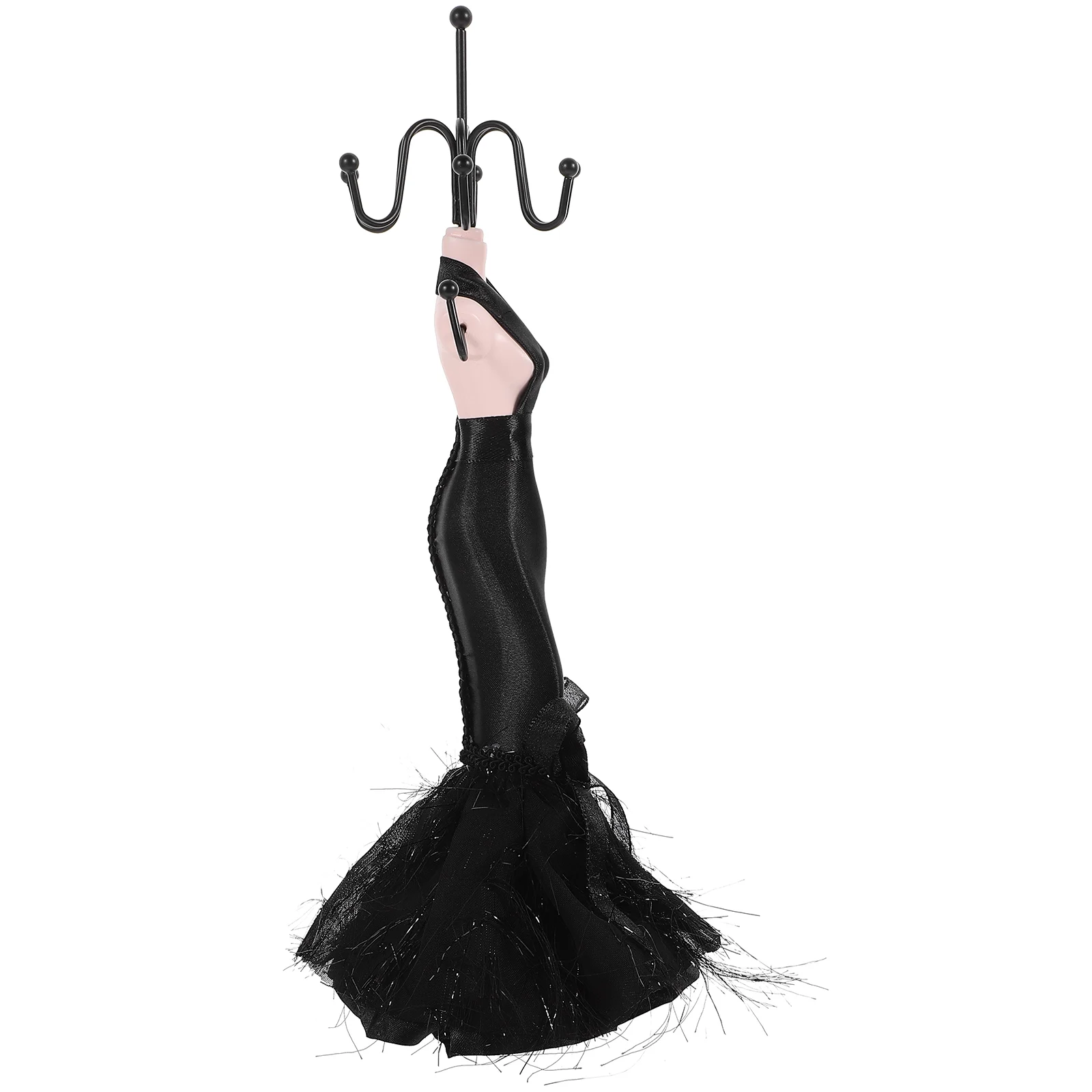 

Jewelry Display Necklace Organizer Earring Holder Black Medium Fish Tail Jewelry Organizer Stand Compact Home Storage Rack
