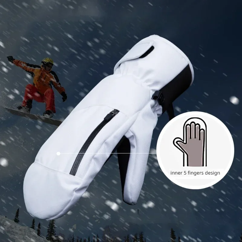 Winter Ski Gloves Waterproof Touch Screen Thermal Thick Snow Gloves Men Women Snowmobile Warm Mittens Outdoor Ski Gloves - view 5