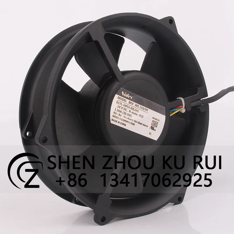 D17L-24PS3 03L1H1 Case Fan for Nidec DC24V 1.50A 172X172X50mm 17CM 17251 Dual Ball Bearing Industrial BKV 301 216/94 Cooling Fan