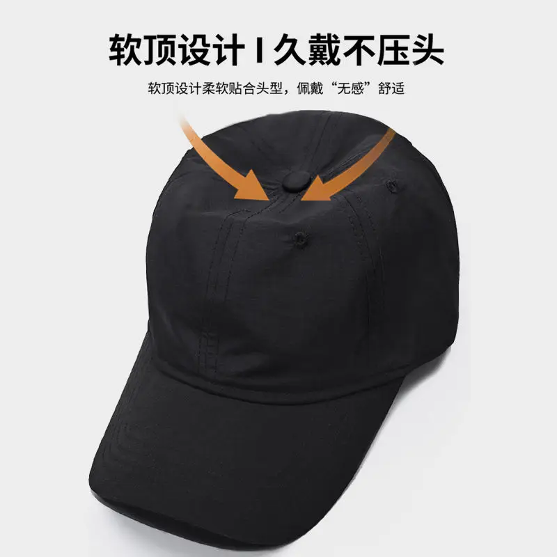 InlnDtor new simple standard big head round cap spring and summer sunscreen baseball cap tide casual sun visor hat men