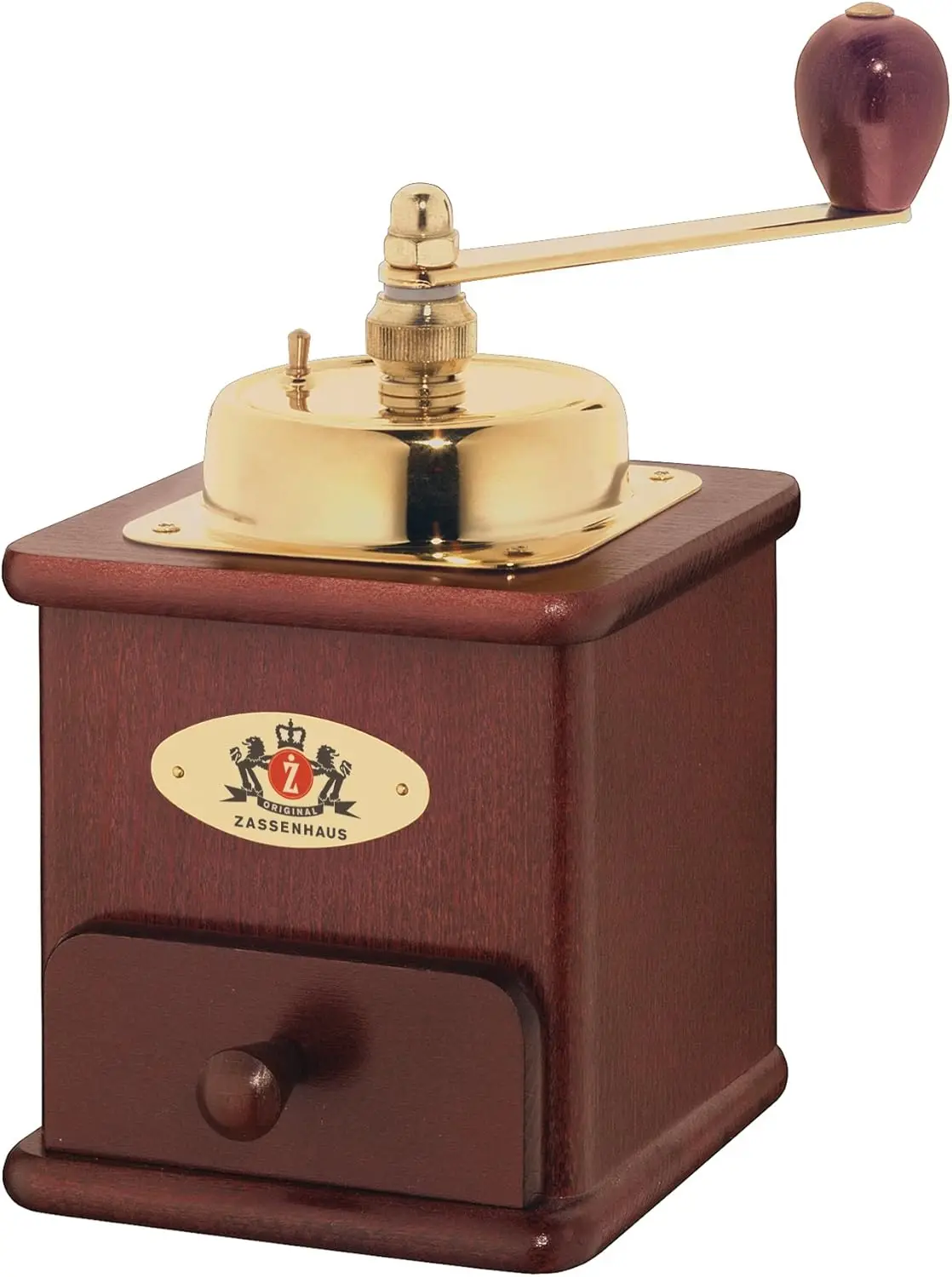 Brasilia Coffee Mill, Beechwood Manual Coffee Bean Grinder, Traditional Hand Crank Coffee Mill (Mahogany)