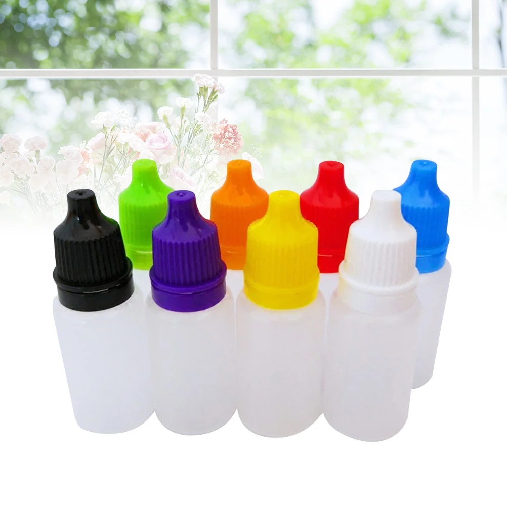 8pcs 20ml Empty Plastic Squeezable Dropper Bottles Eye Liquid Dropper Dropping Bottles (Random Color)