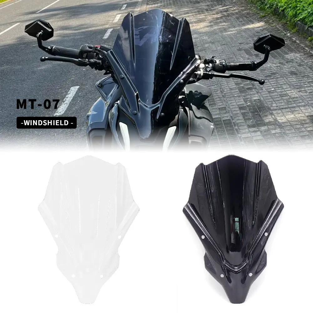 

New For Yamaha MT-07 MT 07 MT07 mt07 Accessoris 2021 Motorcycle Windshield WindScreen Front Screen Transparent/Smoke black