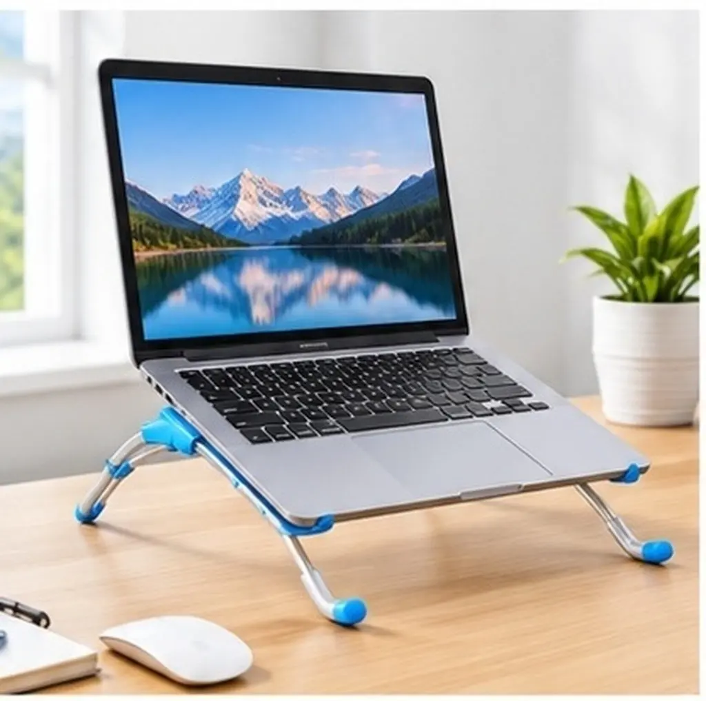 Lightweight Foldable Aluminum Laptop Stand Ergonomic Portable Cooling Rack for Home Office Travel Watching Videos Reading