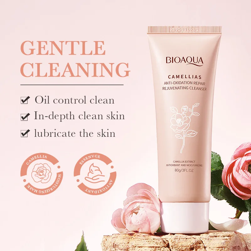 BIOAQUA Camellia Antioxidant Rejuvenating Cleansing Moisturizing Gentle Care Facial Cleanser Skin care