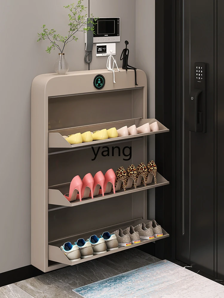 LXL Intelligent Disinfection Ultra-Thin Shoe Cabinet Steel Household Deodorant Sterilization Home Wall Entrance Cabinet