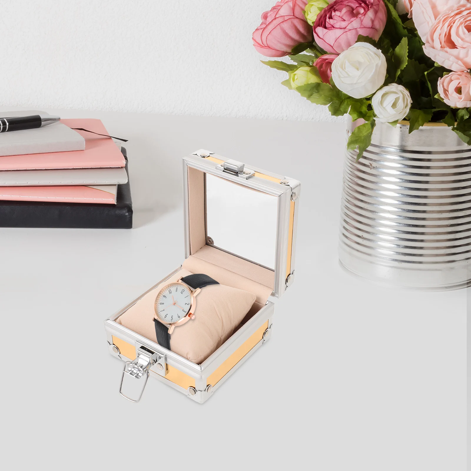 

Lid Gift Storage Organizer Portable Box for Case Watches Gifts Watch Box Watch Holder Travel Portable Organizer