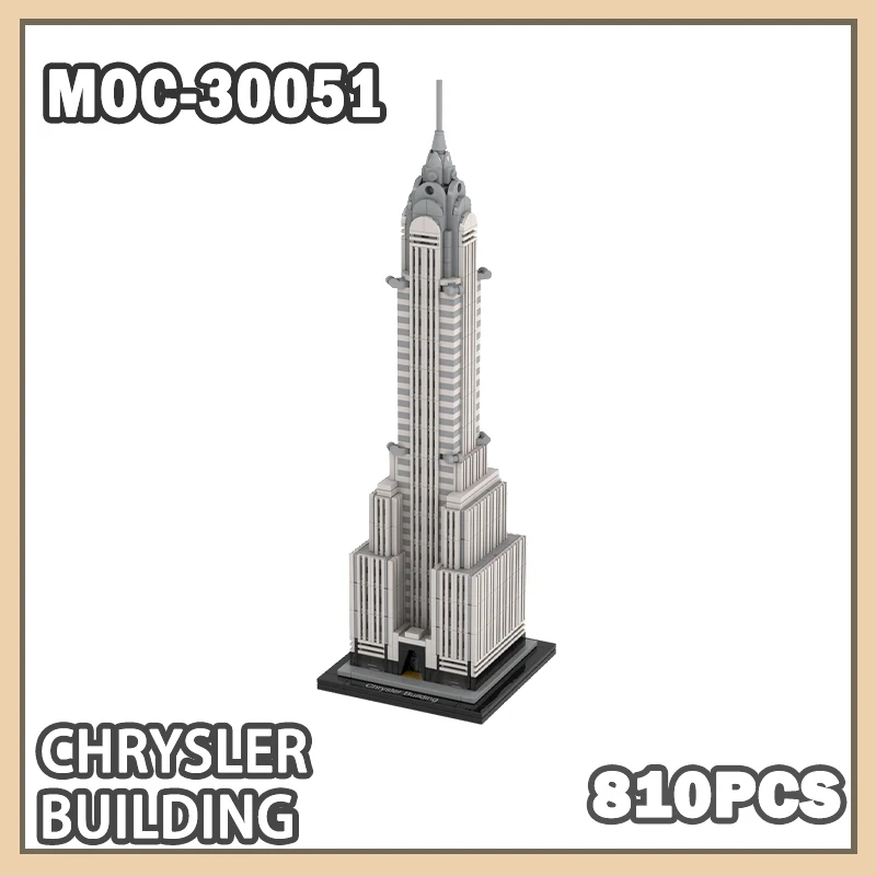 MOC-30051DIY creativo rascacielos Chrysler montaje de bloques de construcción modelo juguetes de construcción regalos para niños coleccionables para adultos 810 Uds