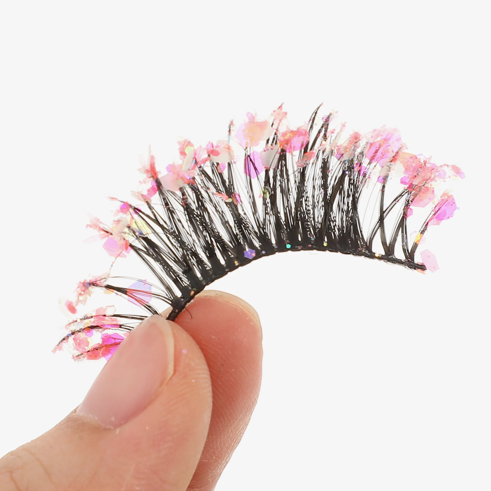 3Pairs Night Glow False Eyelashes Glitter Design Lightweight Individual False Lashes for Women Makeup Tools Natural Short Style