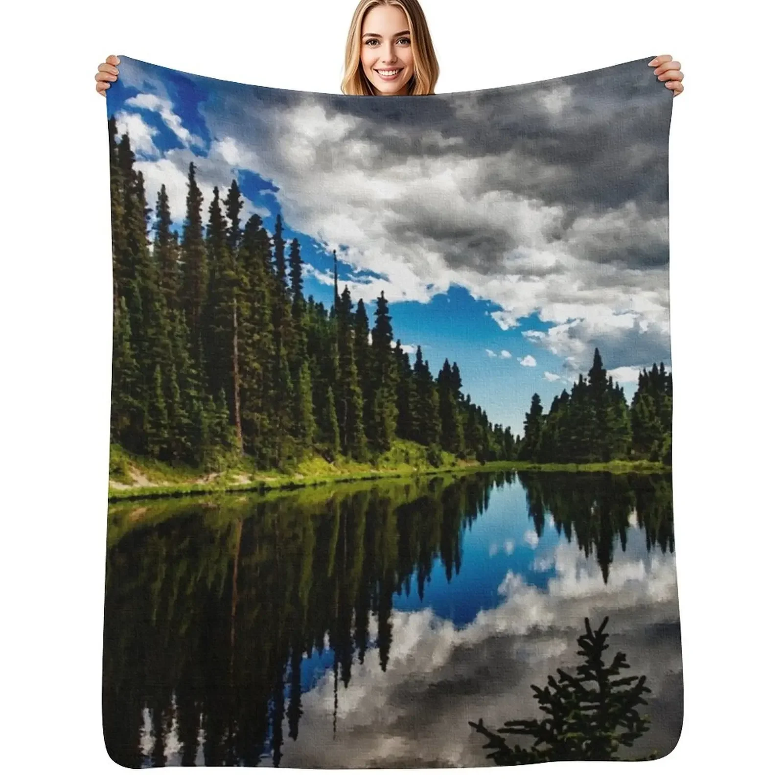 

Colorado Oil Painting Throw Blanket Shaggy christmas decoration Loose Blanket