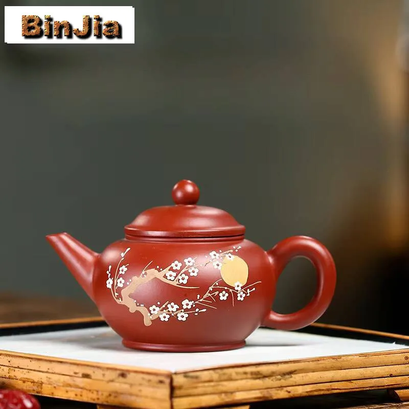 

200 мл Ретро Исин фиолетовые глиняные чайники ручной работы горшок с цветком сливы сырая руда дахунпао грязевой чайник Zisha чайный сервиз коллекция посуда для напитков