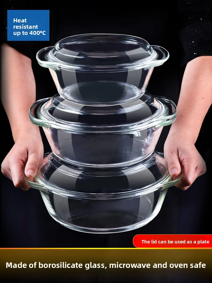 

Устойчивая к высоким температурам стеклянная чаша с крышкой для микроволновой печи, специальный нагревательный контейнер, круглая апейская бытовая утварь