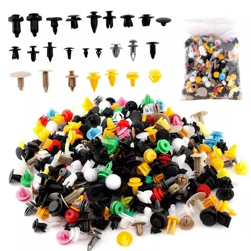 50Pcs Car Clips Fastener Screws Bumper Universal Mixed Plastic Rivets Auto Fastener Car Bumper Clip Retainer Interior Decoration