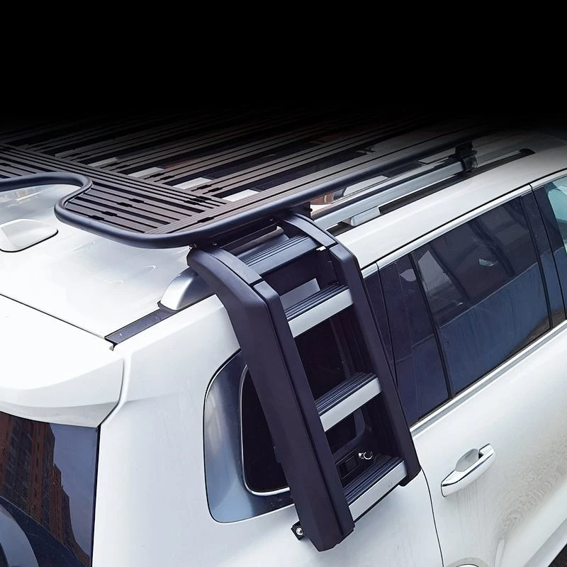 탱크 500 SUV 루프랙 크로스바 알루미늄 합금 루프 플랫폼 접이식 사다리 포함 오프로드 자동차 랙 선반 화물 적재대 썸네일 3