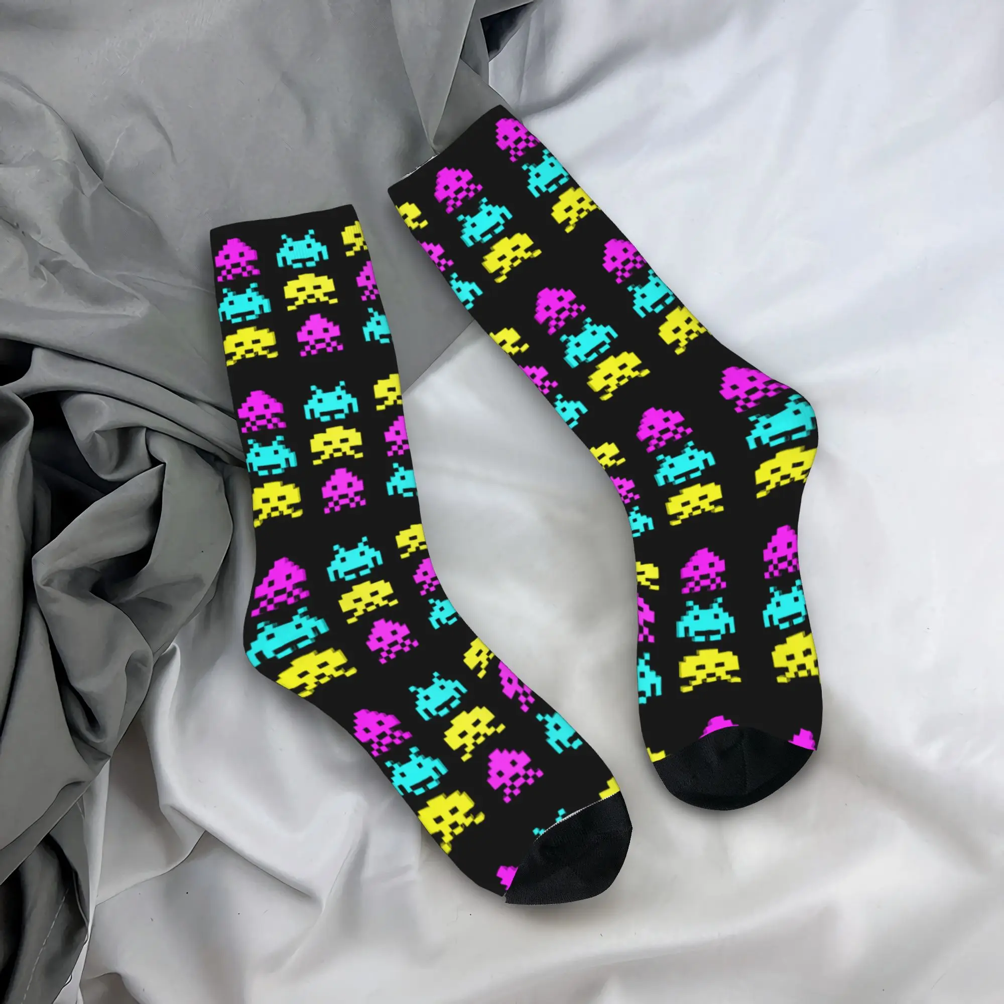 Space Invaders Socks  Anti Skid Stockings Men Quality Skateboard Socks Autumn Funny Custom Socks