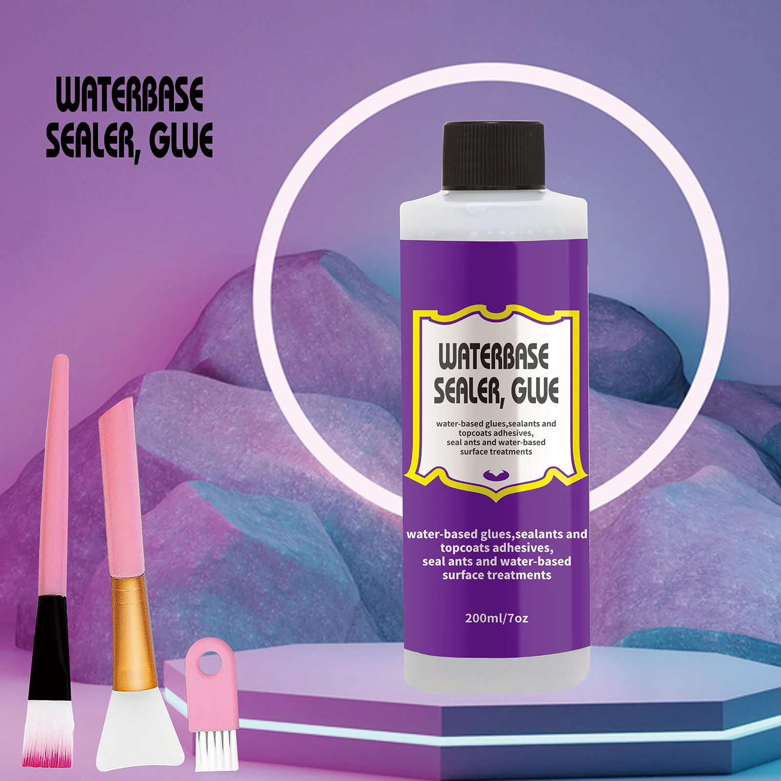 Waterbase Sealer, Glue and Finish All Purpose, Waterbase Decoupage Sealer, Glue, And Finish For DIY Crafts And Art Projects