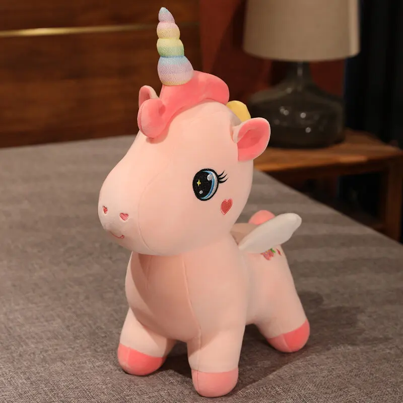 Cute Unicorn Plush Toy Standing Rainbow Unicorn Plush Pillow Home Decoration Children\'s Toys Birthday Gift Plush Unicorn Toy