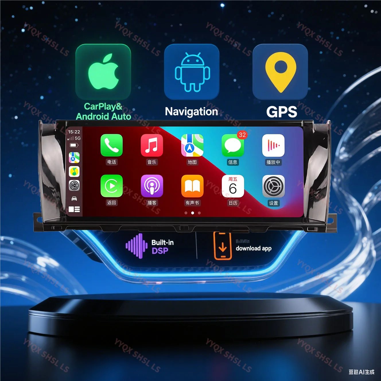 

10.25" Android 14 CarPlay Car Radio For Rolls Royce Ghost Phantom 2004-2012 AI Touch Screen Multimedia Player GPS Navigation DSP