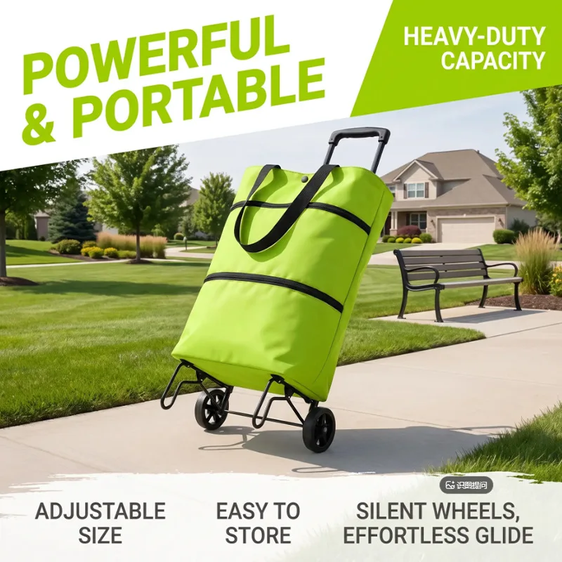 Folding Reusable Grocery Shopping Bags Large Shopping Pull Cart Trolley Bag With Wheels Eco Food Supermarket Vegetables Bags